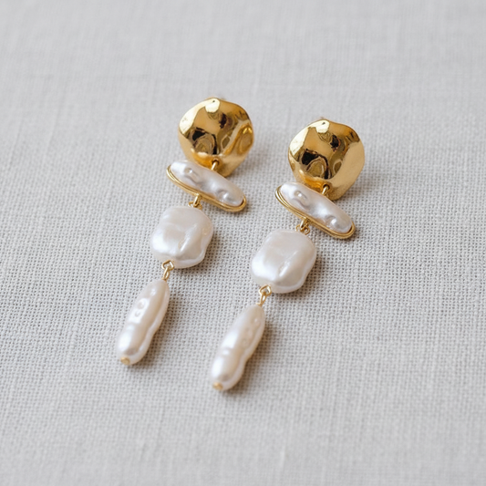 Baroque Pearl Tassel Ear Cuff Earrings