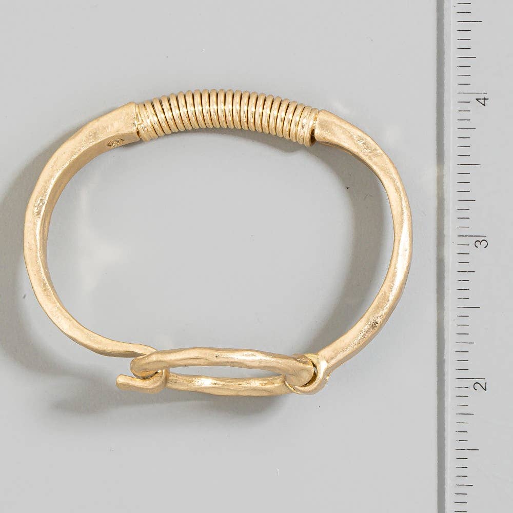 Hammered Circle Bangle Bracelet
