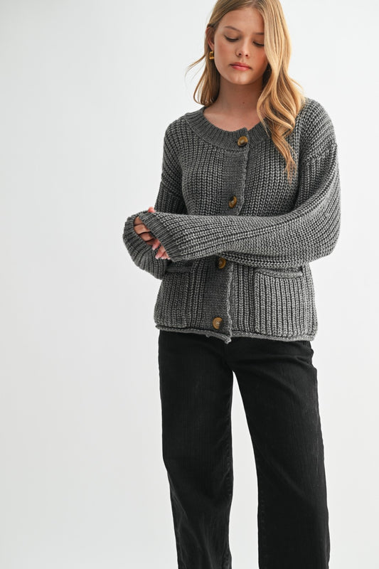 Smoky Horizon Knit Cardigan