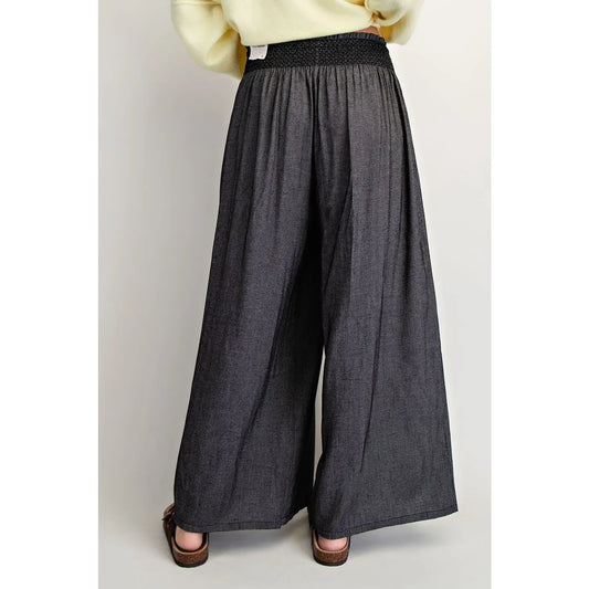 Linen-Blend Wide Pants