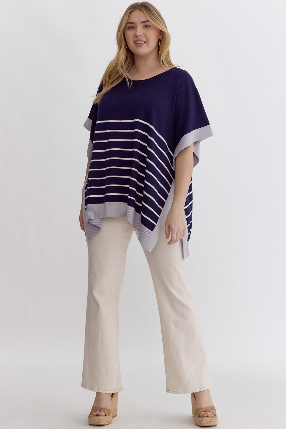 Navy Poncho Plus Top
