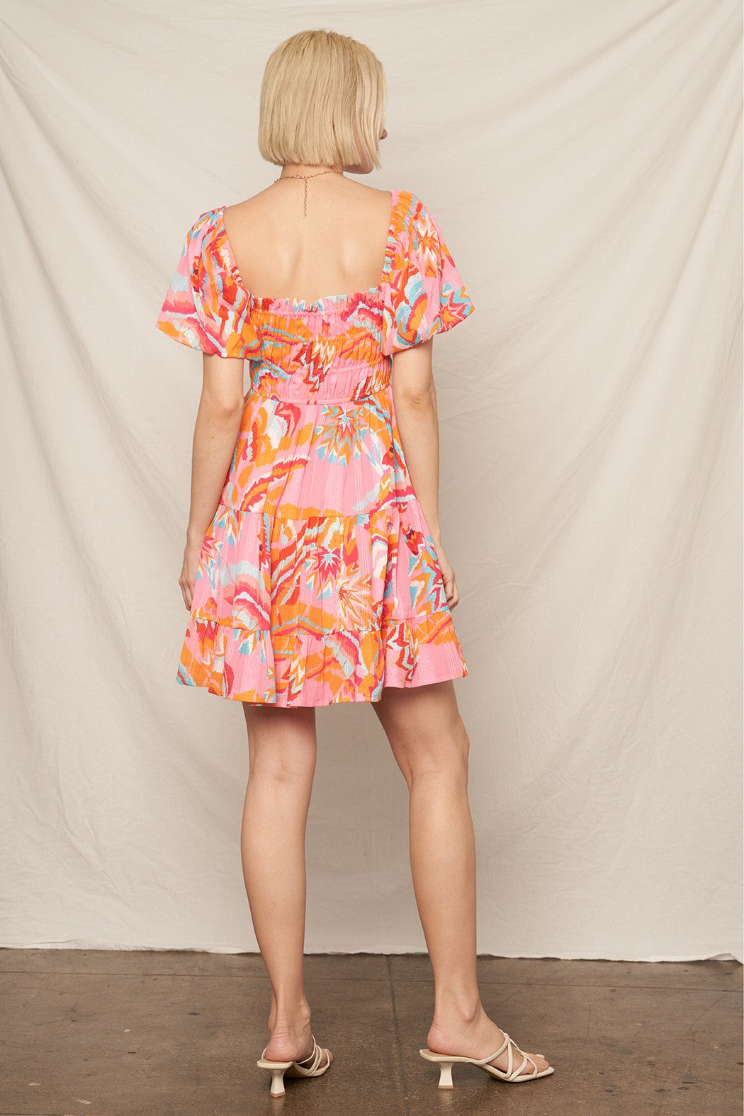 Floral Puff Sleeve Mini Dress