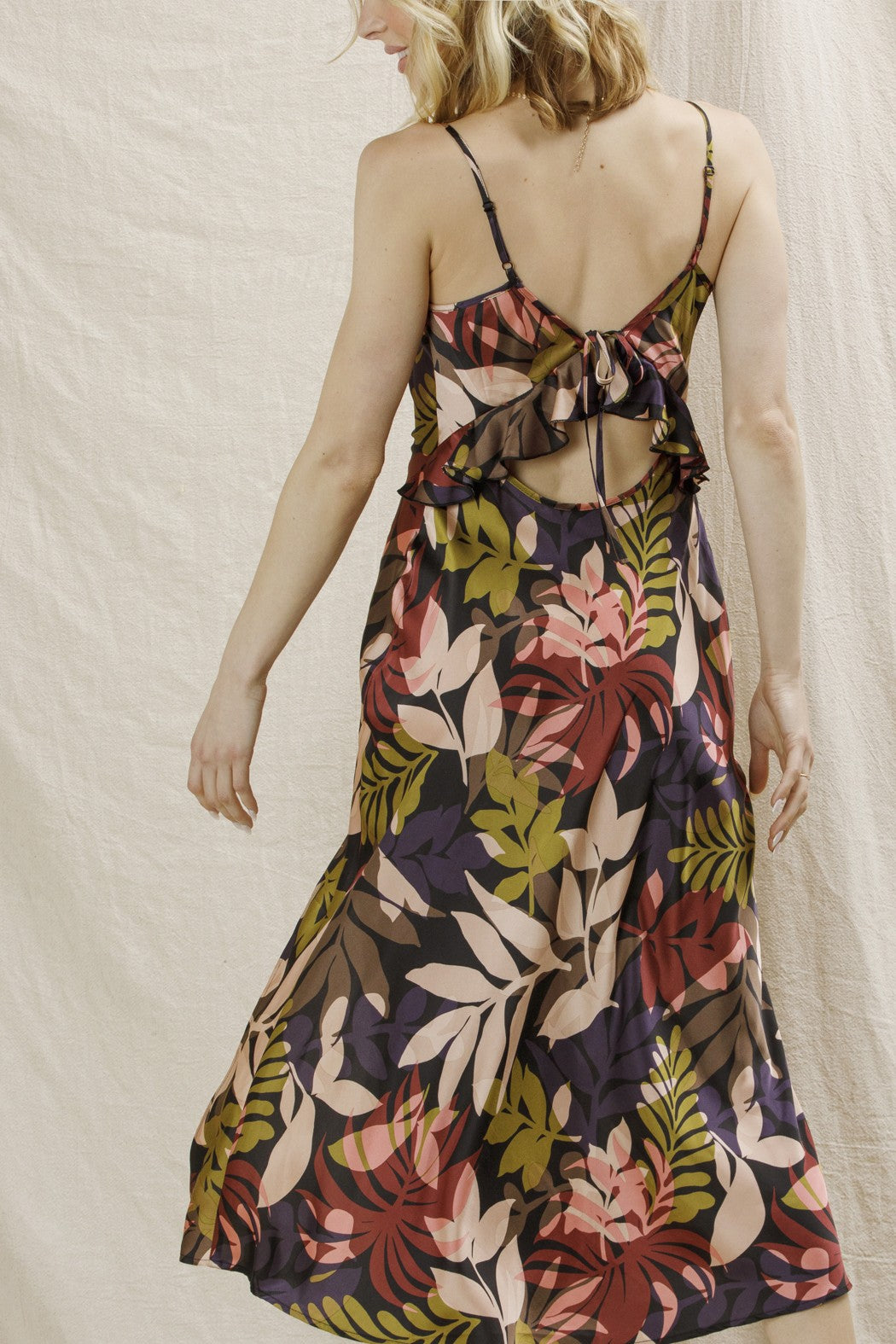Floral Cowl Neck Maxi Dress