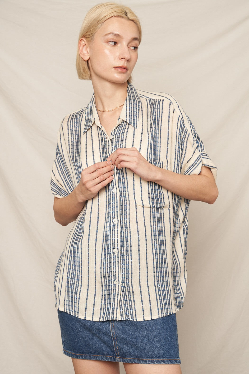 Striped Button Down Top
