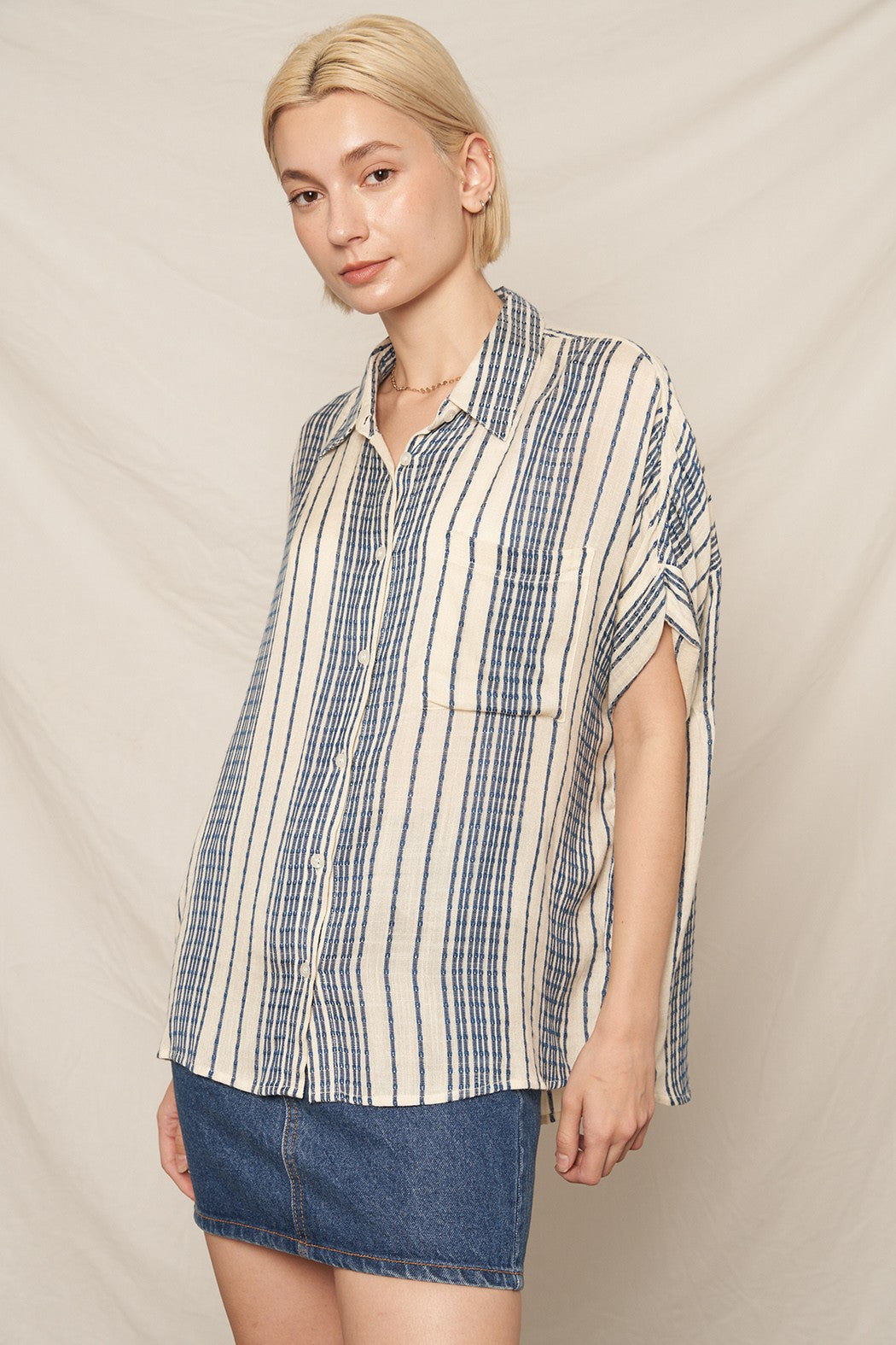 Striped Button Down Top