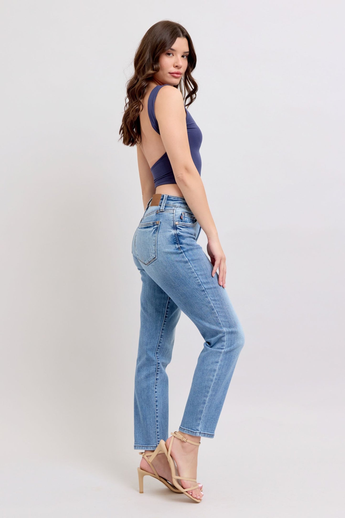 Judy Blue Mid Rise Vintage Slim Cell Phone Pocket