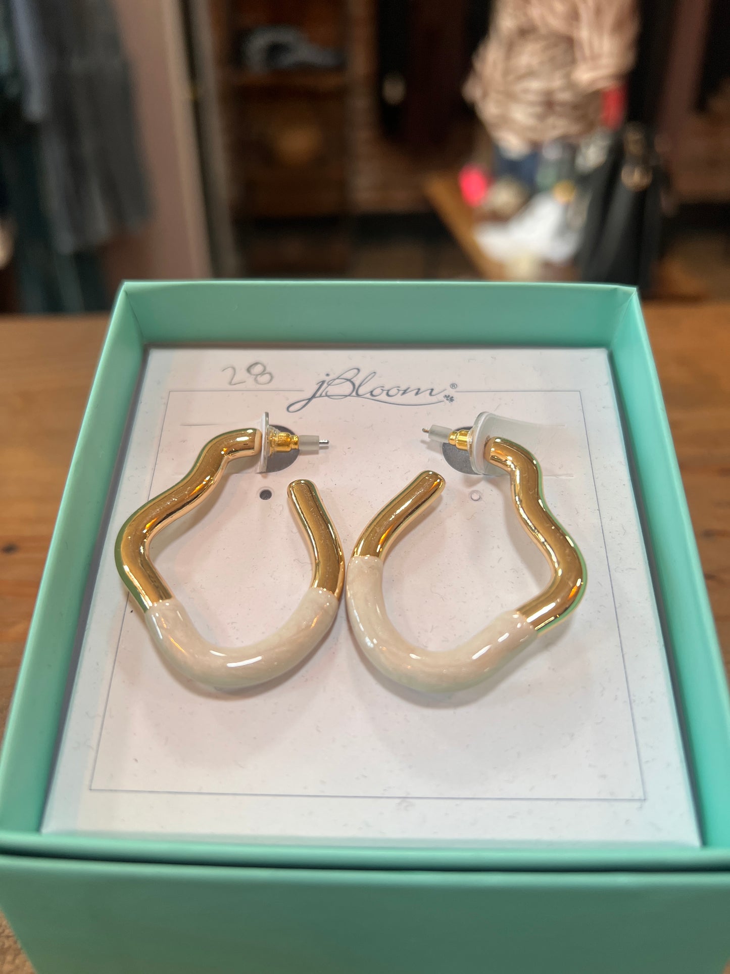 jBloom Gold & White Hoops