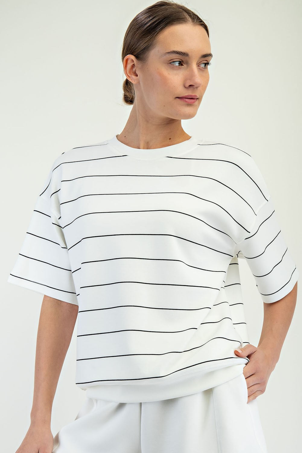 Butter Striped Crew Neck Top