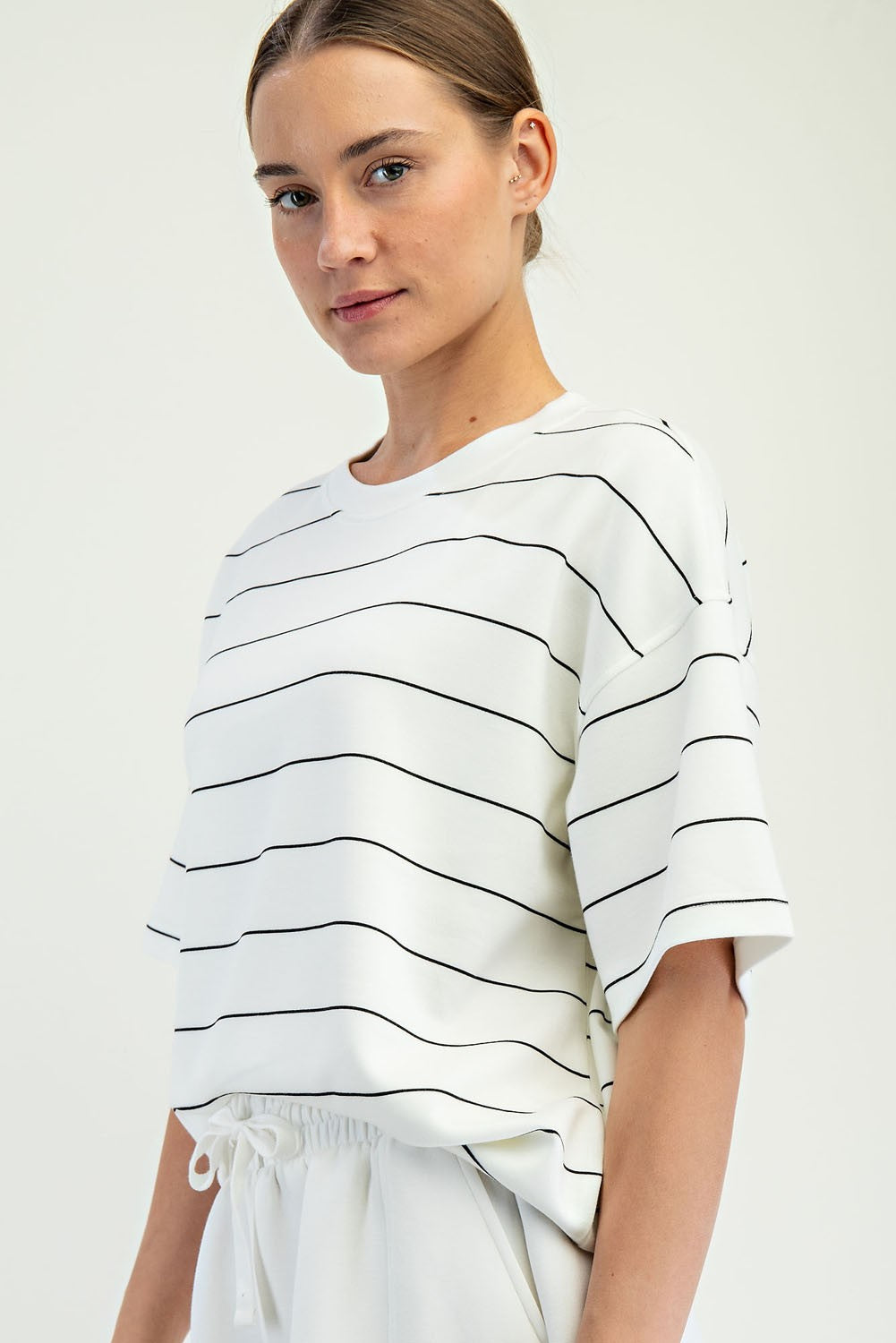 Butter Striped Crew Neck Top