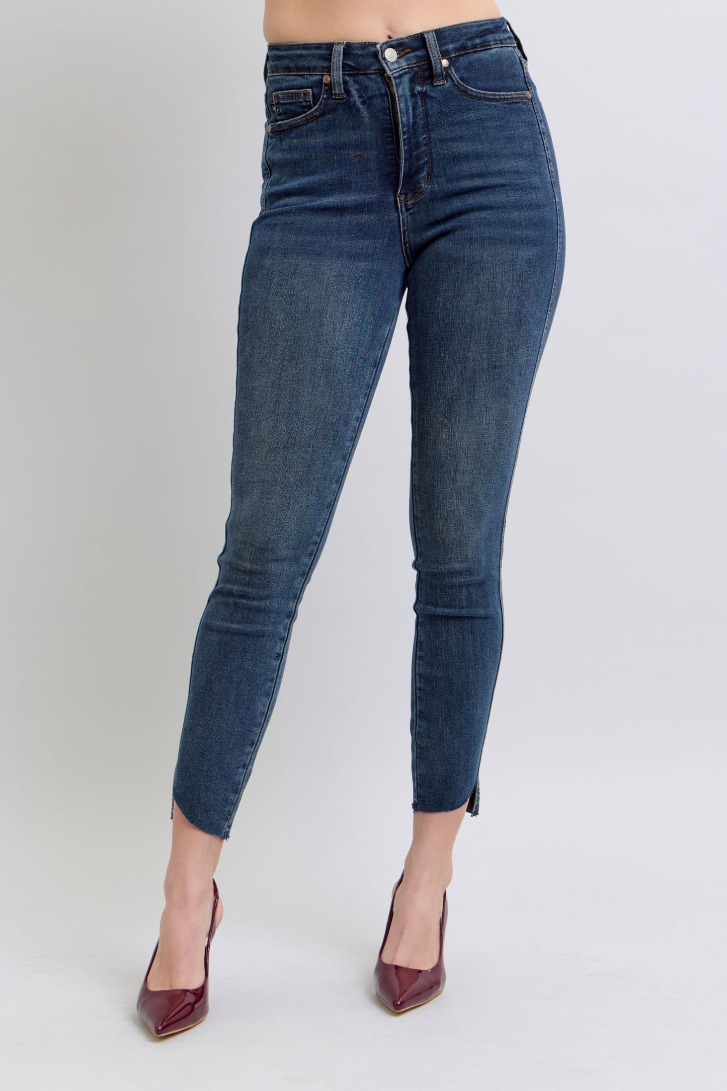 Judy Blue HW Tummy Control Step Hem Skinny
