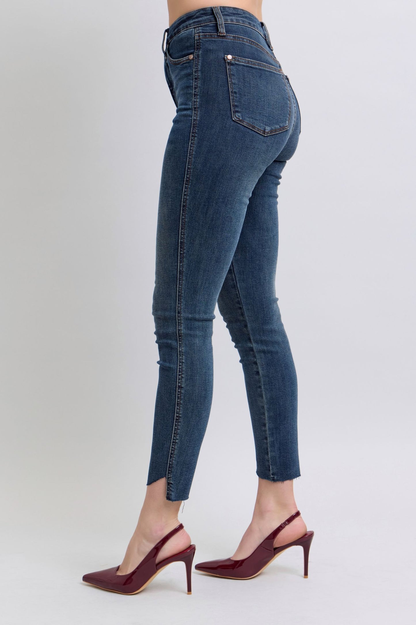 Judy Blue HW Tummy Control Step Hem Skinny