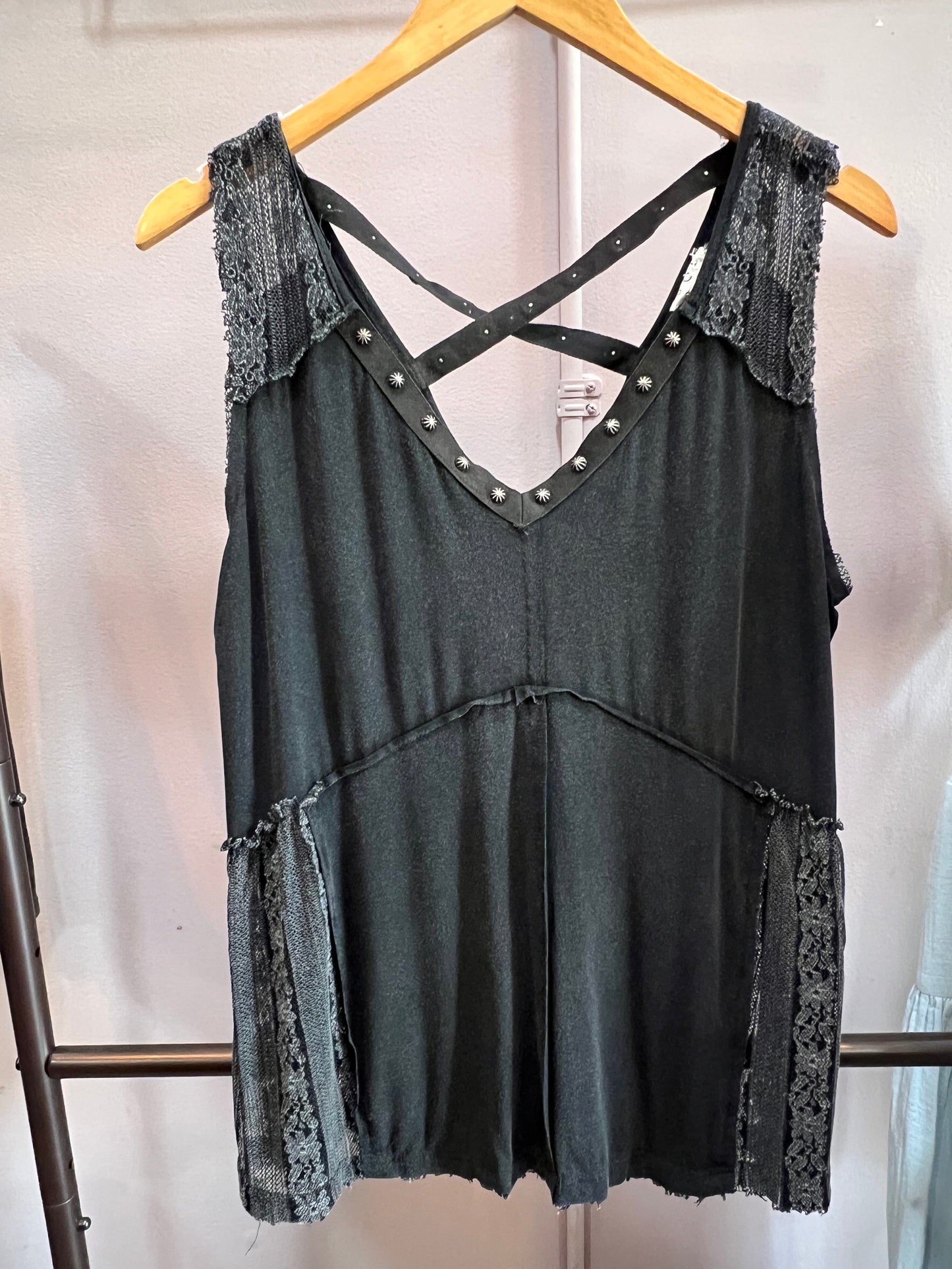 Rivets and Lace Tank Top