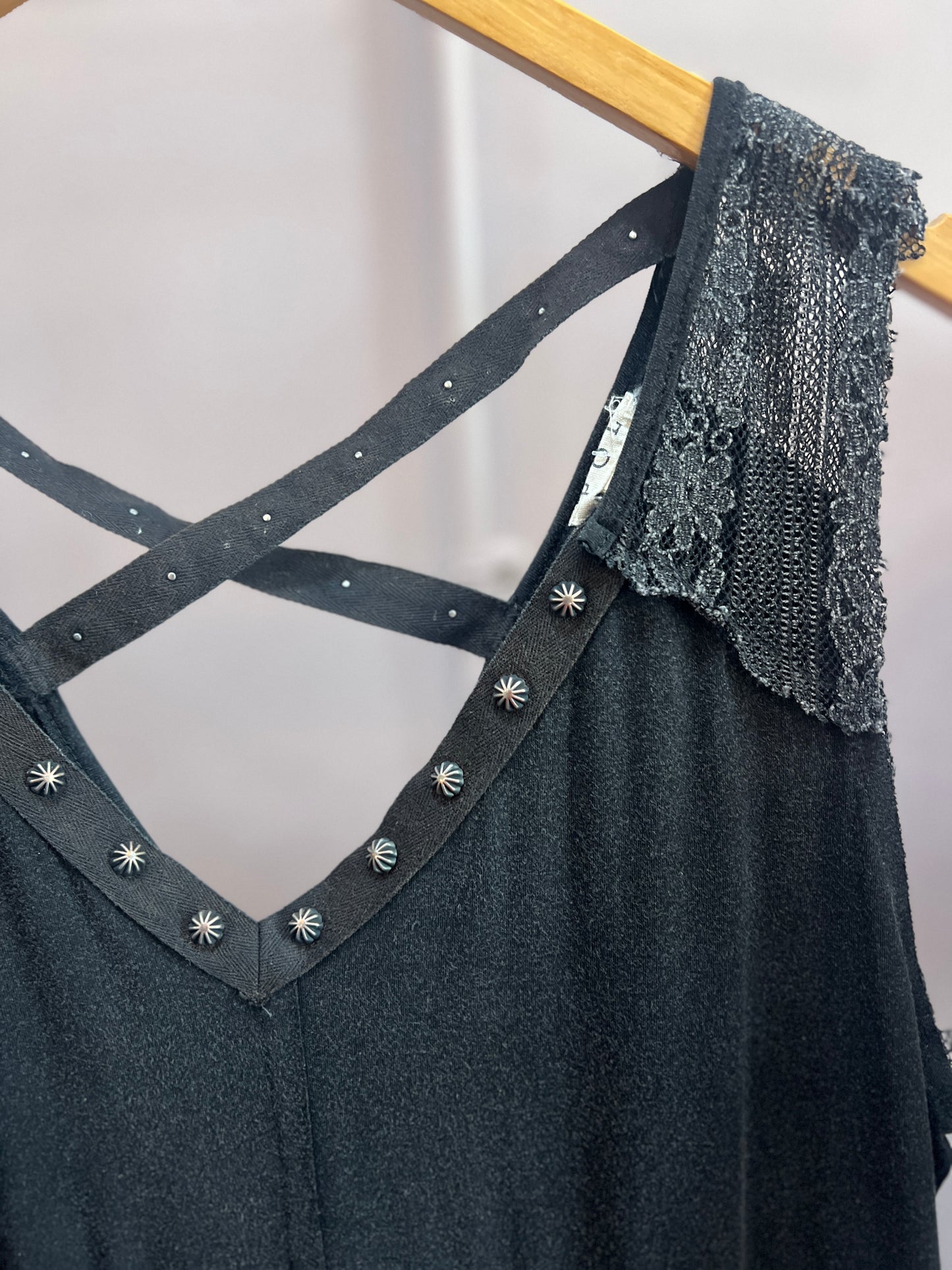 Rivets and Lace Tank Top