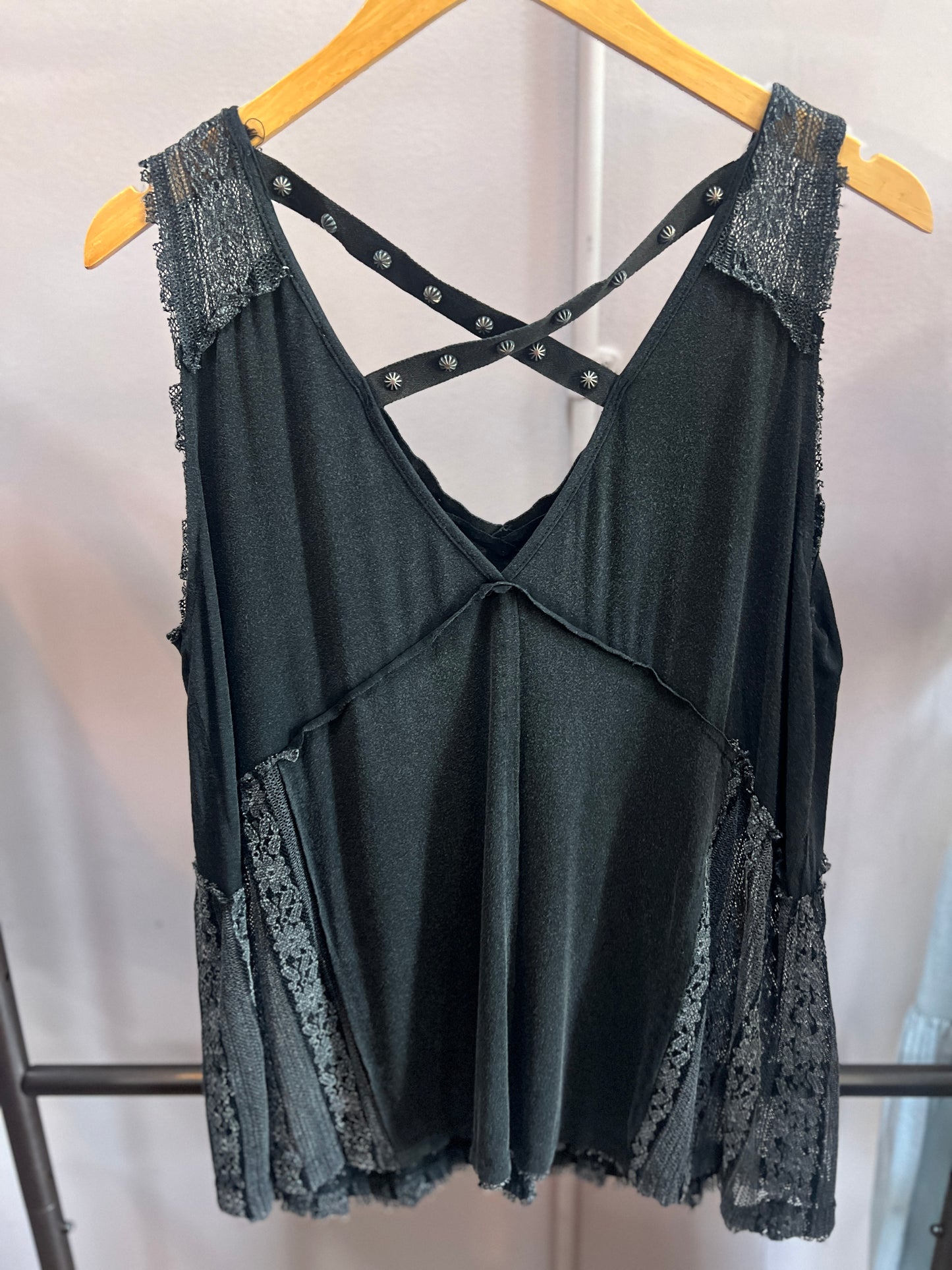 Rivets and Lace Tank Top