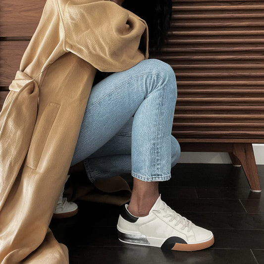 Zina Sneakers White Black Leather