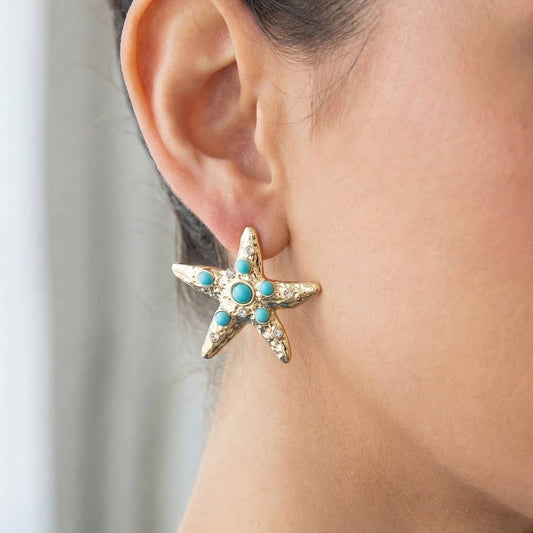 Sealife Metallic Starfish Earrings