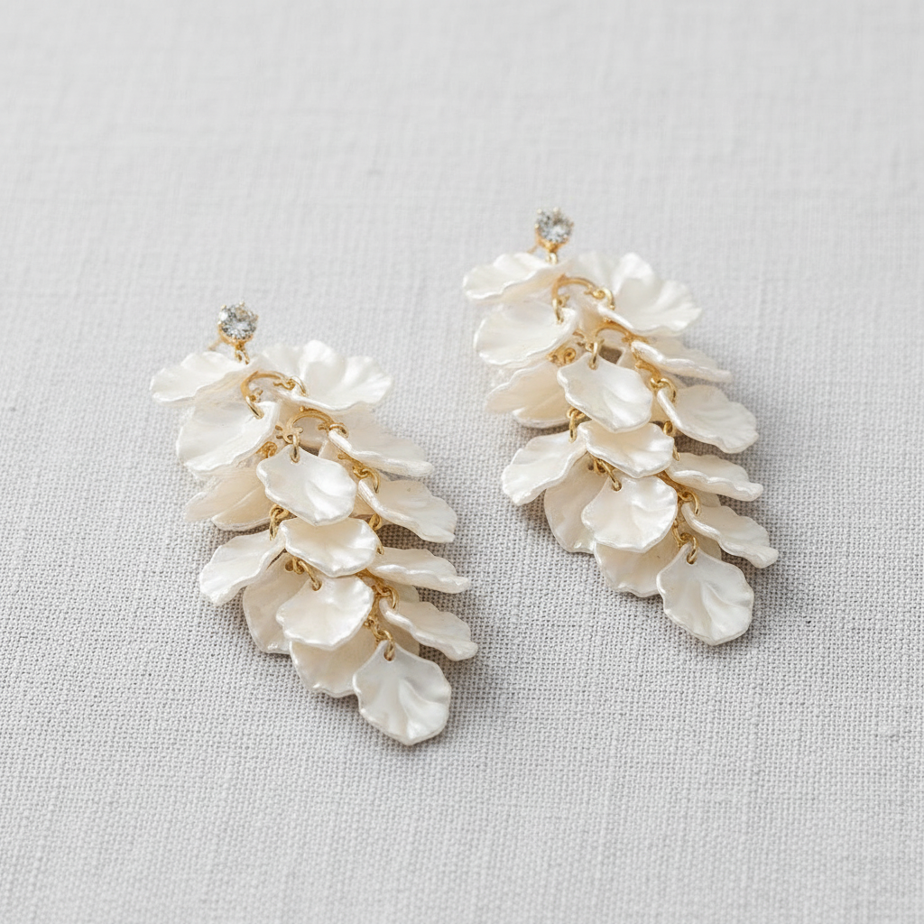 Acrylic Zirconia Tassel Earrings