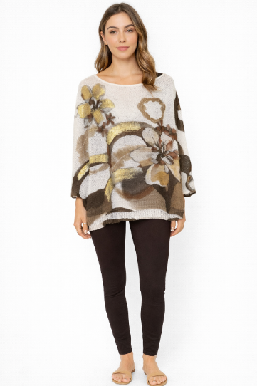 Antique Floral Italian Gauze Top