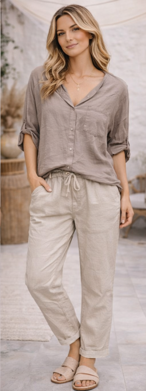 Vintage-Wash Frayed Jogger Pants