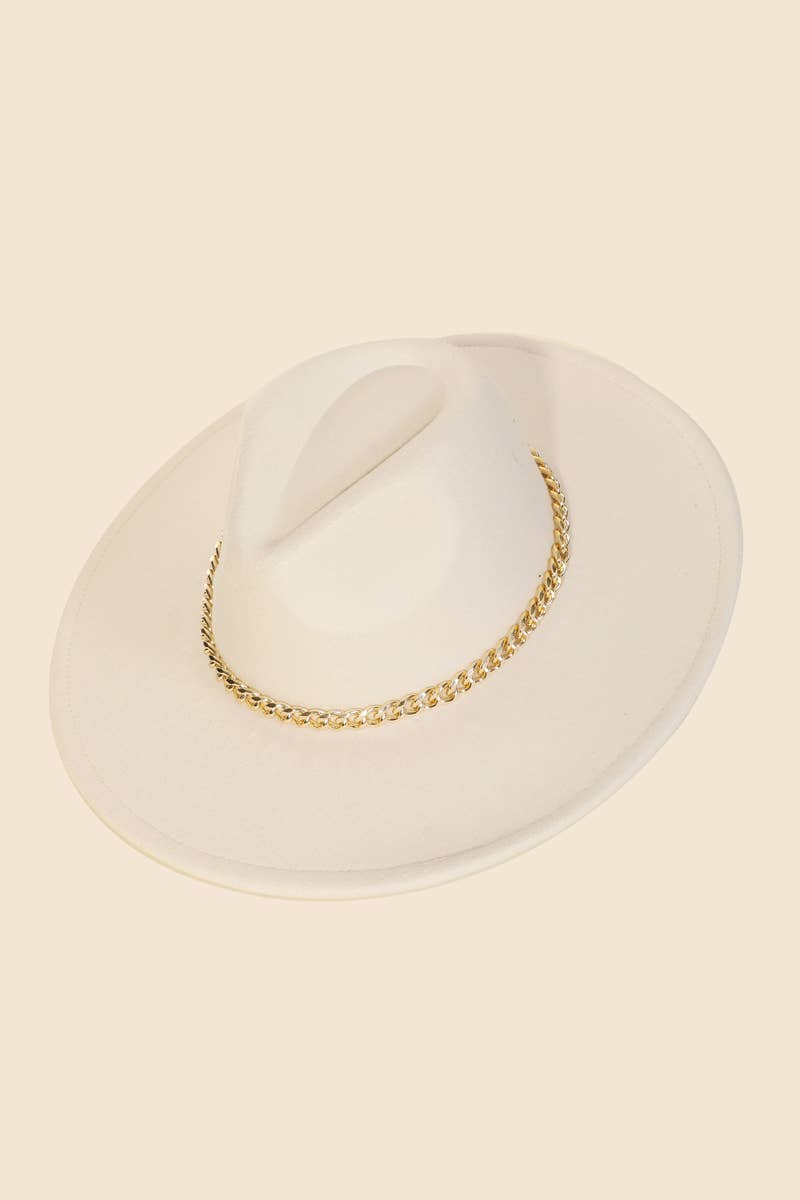 Chain Band Fedora Hat