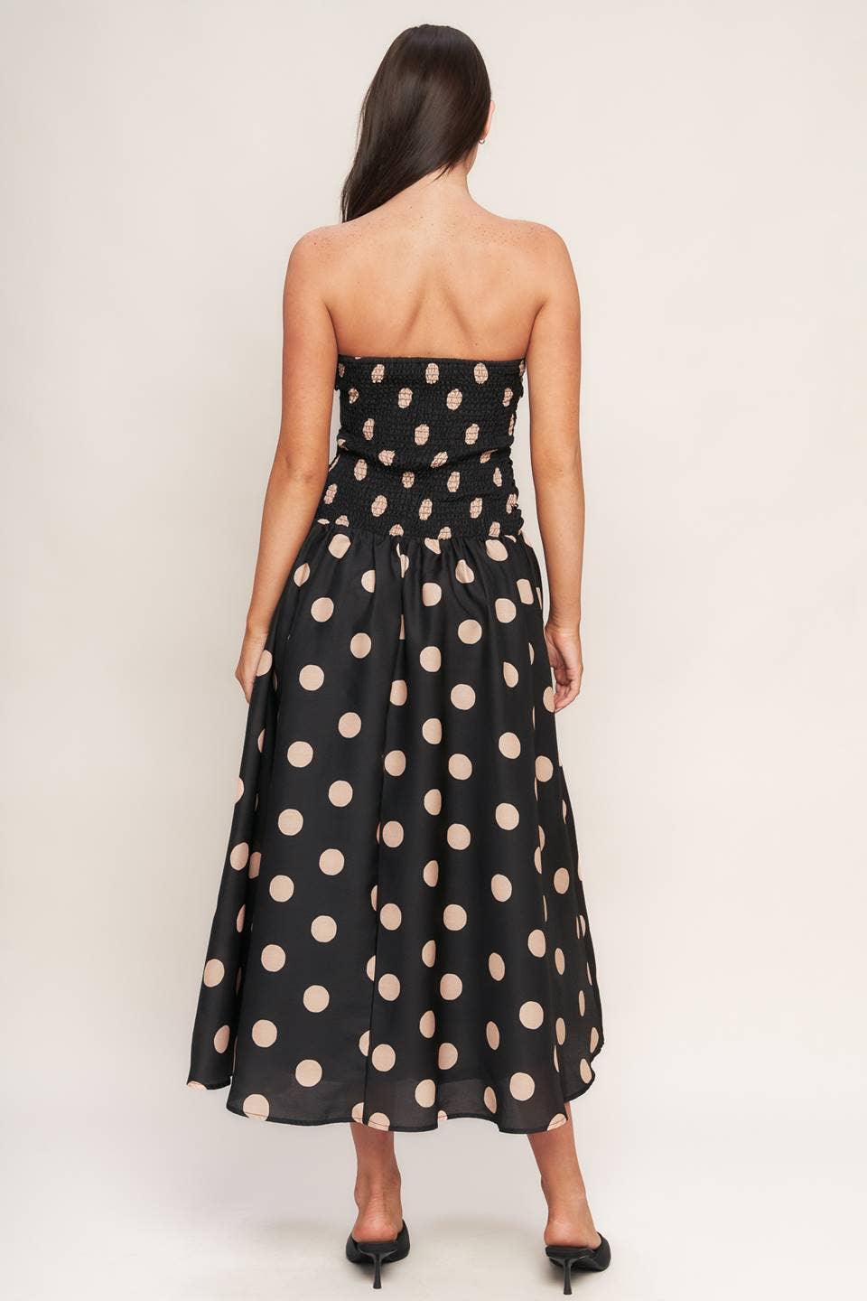 Polka Dot woven midi dress