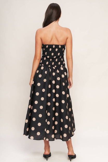 Polka Dot woven midi dress