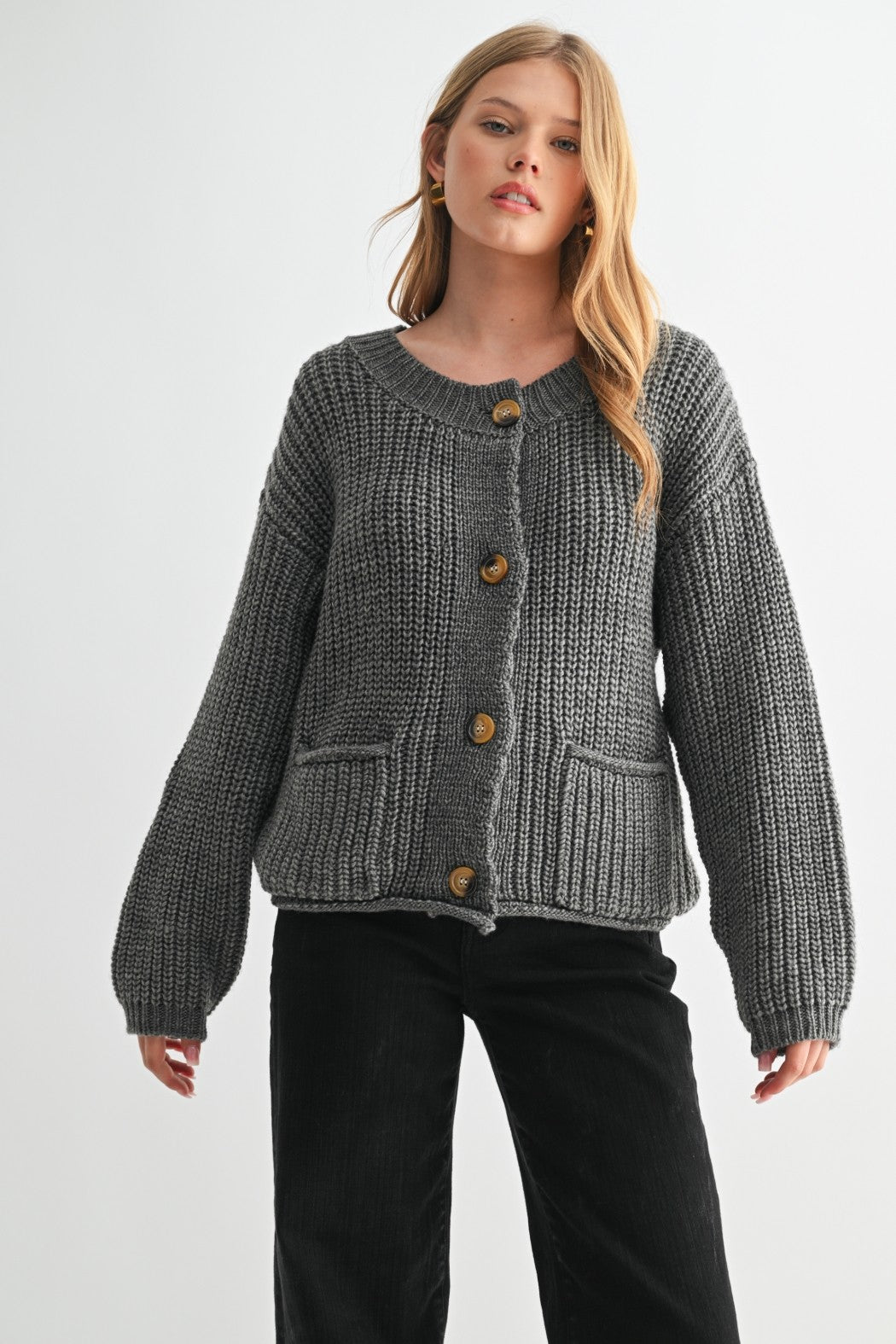Smoky Horizon Knit Cardigan