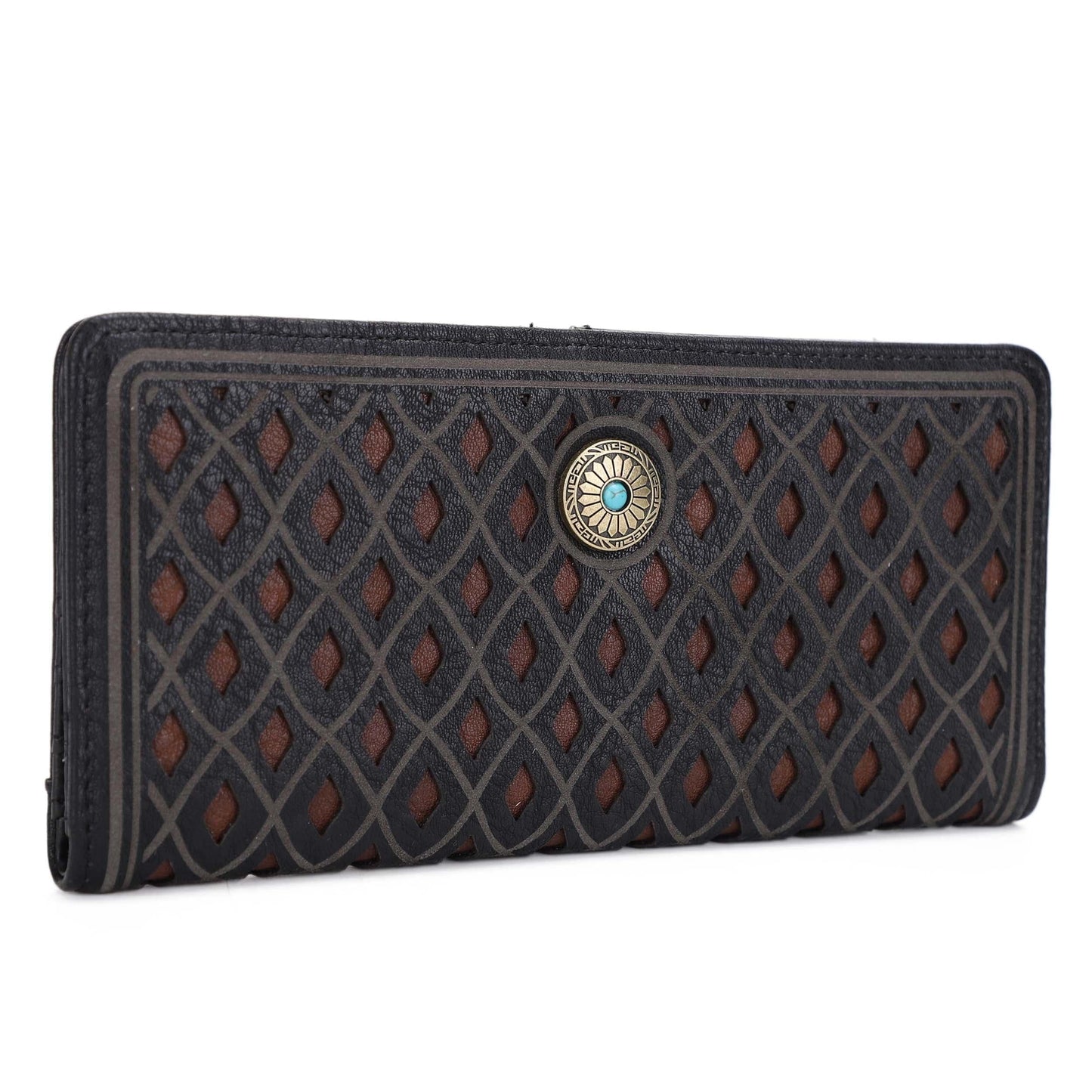 Diamond Pattern Laser Cut Out Wallet