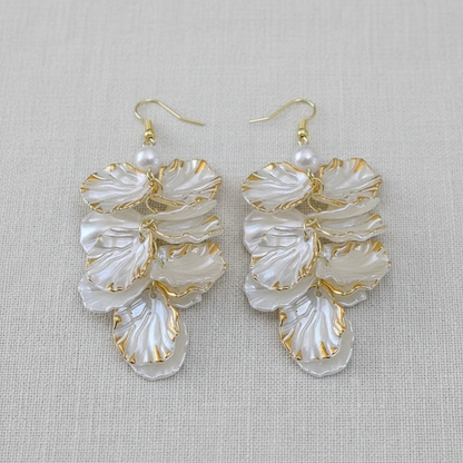 Shell Flower Long Tassel Earrings