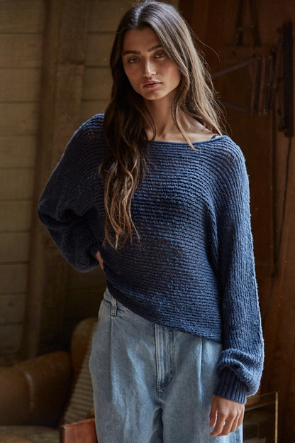 Knit Round Neck Long Sleeve Top