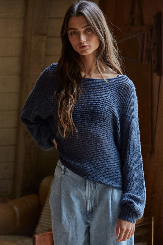 Knit Round Neck Long Sleeve Top