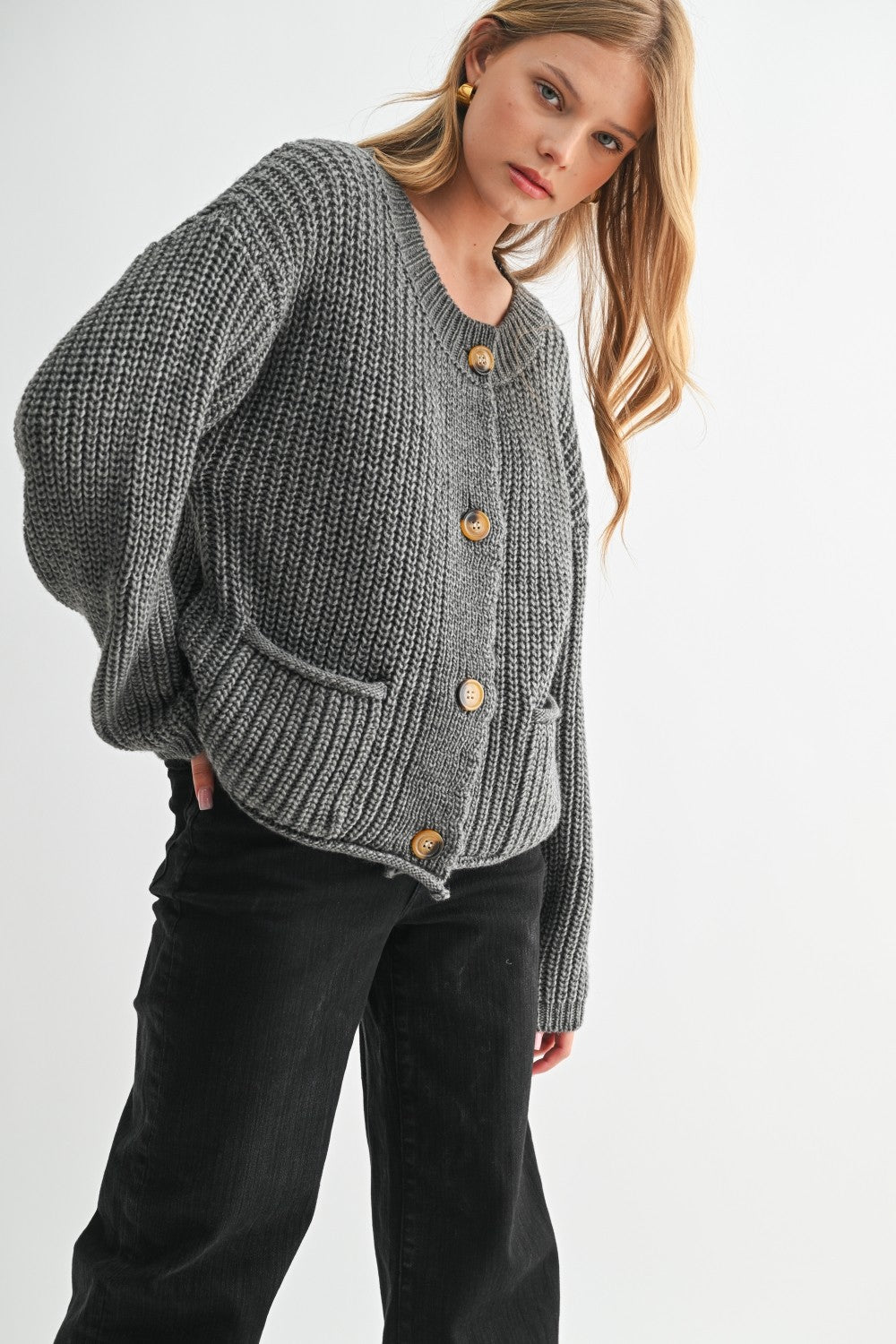 Smoky Horizon Knit Cardigan