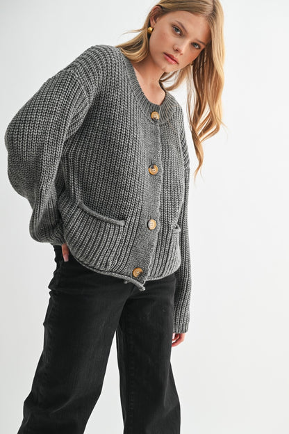 Smoky Horizon Knit Cardigan