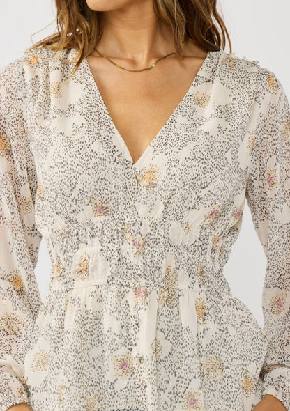 Floral Elastic Waist Blouse