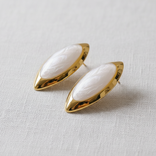 Vintage Geometric Teardrop Silver Earrings