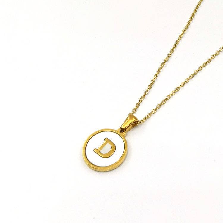 Round 18K Gold-plated Stainless Steel 26 Letters Necklace