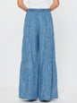 Floral Chambray Wide Leg Pants