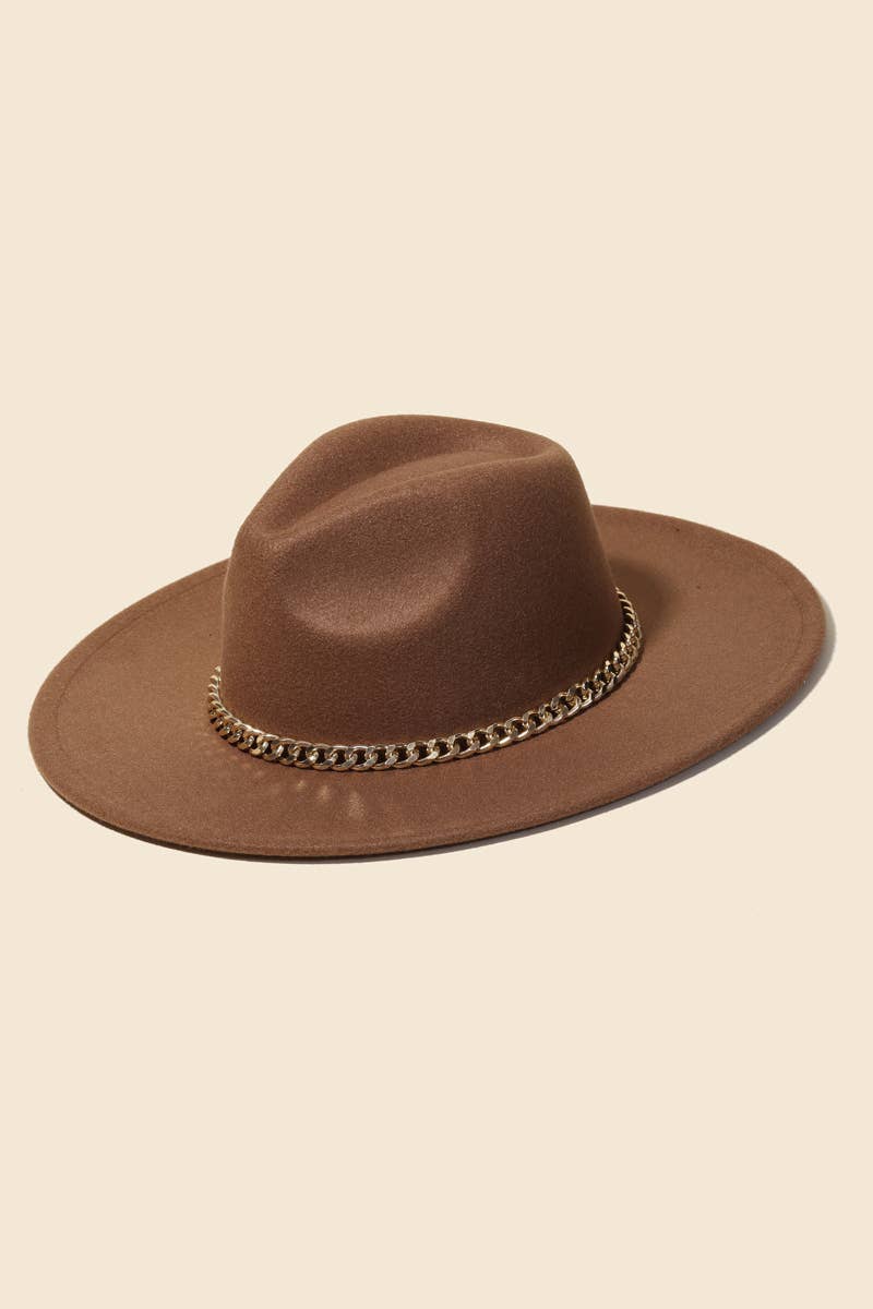 Chain Band Fedora Hat