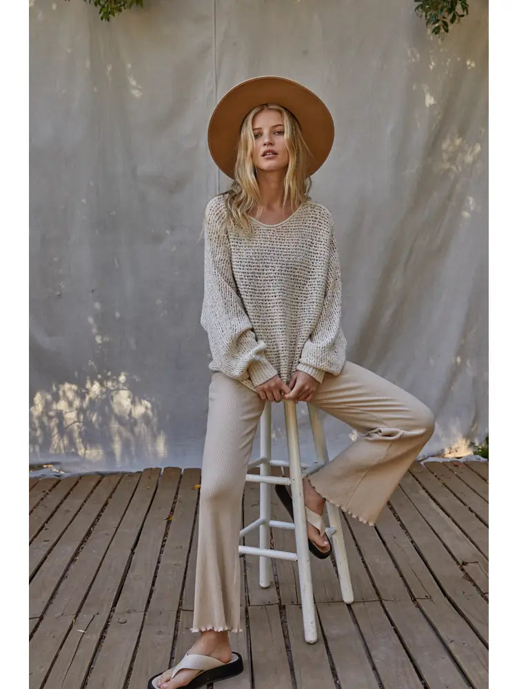 Knit Round Neck Long Sleeve Top