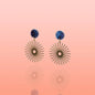Solana Deep Blue Sunburst Earrings Water Resistant