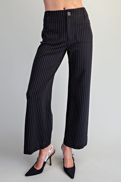 Pinstriped Patch Pocket Pants