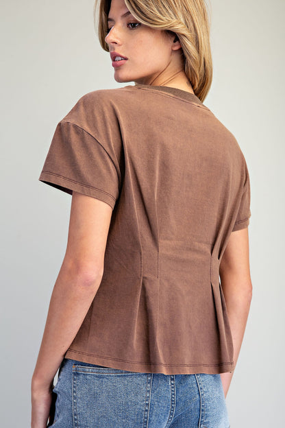 Mineral Washed Peplum Top