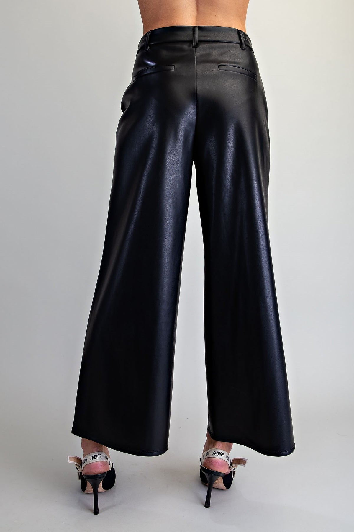Pleather Wide Leg Pants