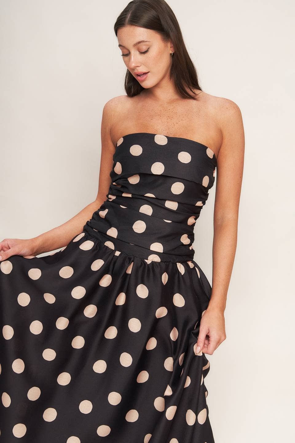 Polka Dot woven midi dress