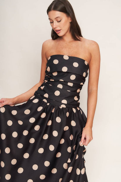 Polka Dot woven midi dress