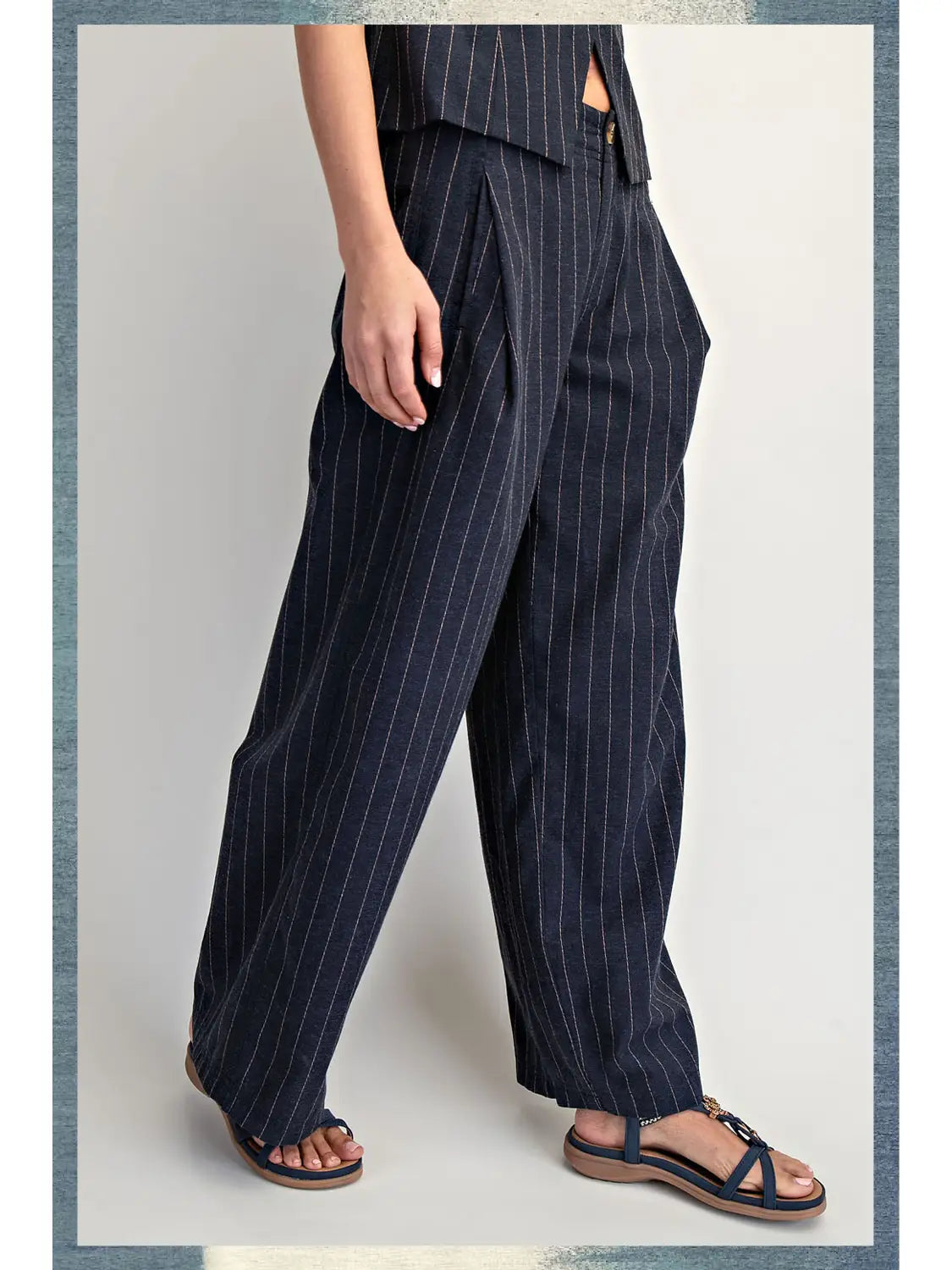 Navy Low-Slung Trousers