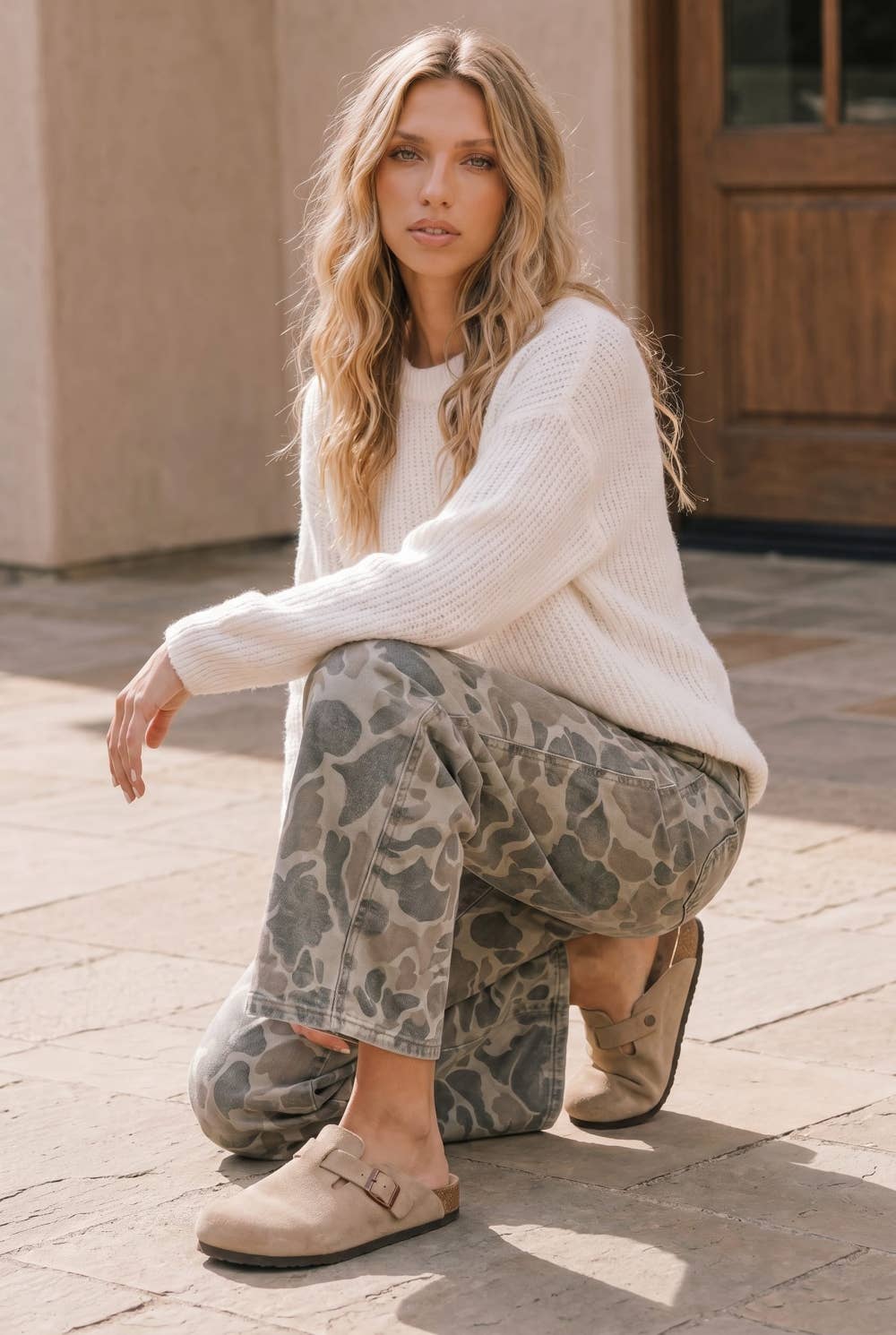 Camo Wide Leg Utility Pants