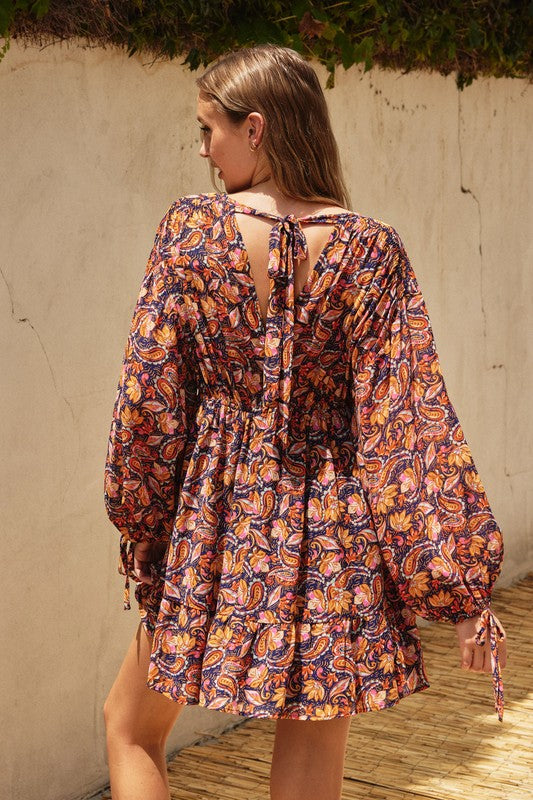 My Happiness Shirred Mini Dress