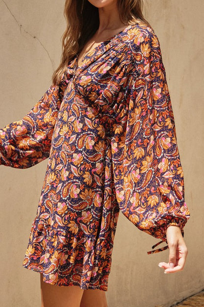 My Happiness Shirred Mini Dress