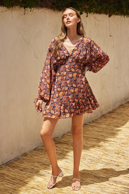 My Happiness Shirred Mini Dress